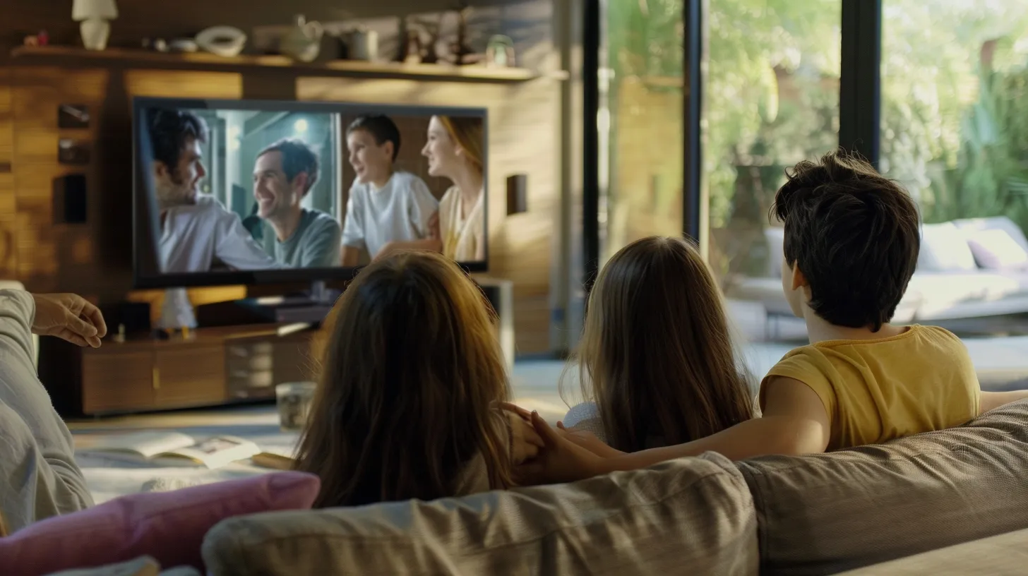 family watching iptv