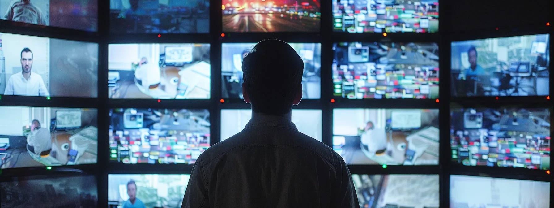 a photo of a businessman carefully monitoring multiple screens displaying performance metrics, surrounded by updated iptv service offerings and strategic partnership agreements.