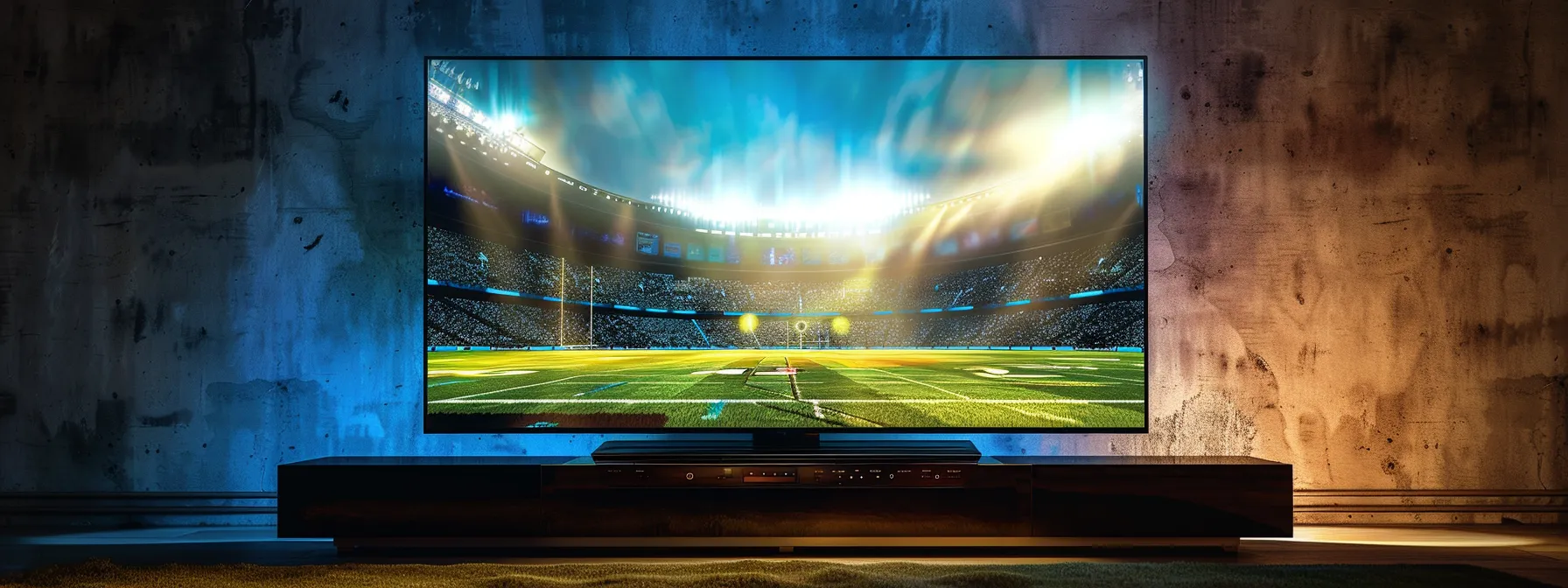 a sleek, modern television displaying a vivid 4k image of a vibrant sports game, capturing every detail with stunning clarity.