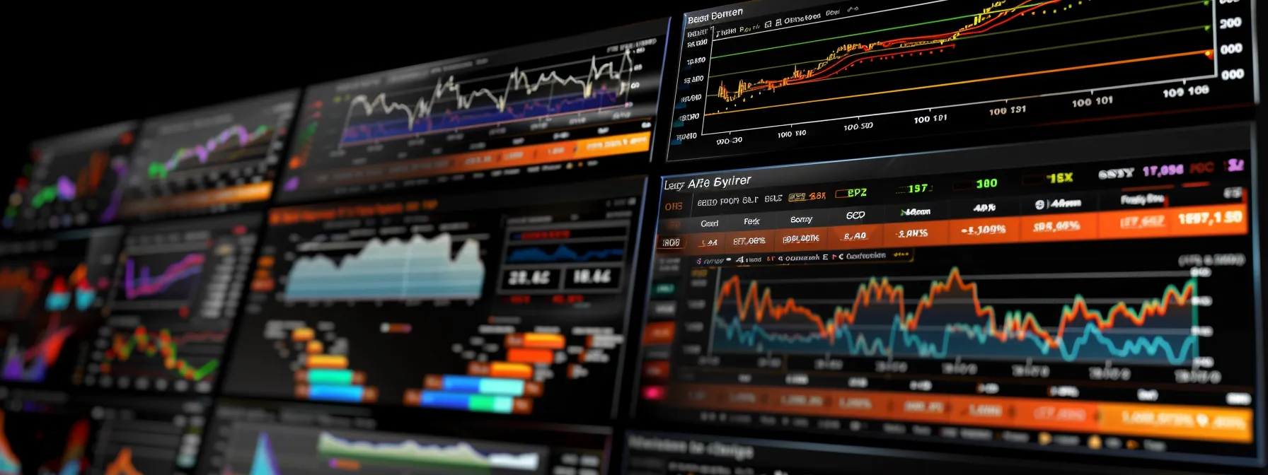 a diverse range of colorful financial charts and graphs displayed on a desktop computer screen, showcasing various flexible payment plans for investing in a generac generator system.