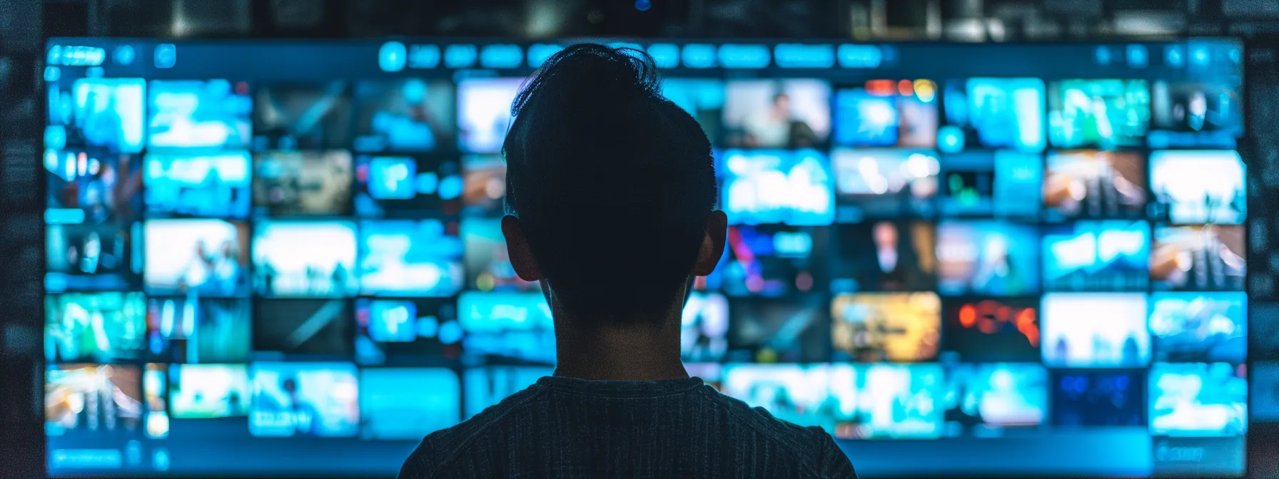 a person comparing two large tv screens displaying high-quality content from iptv providers streamcobra and streamcobra4k in a modern living room setting.