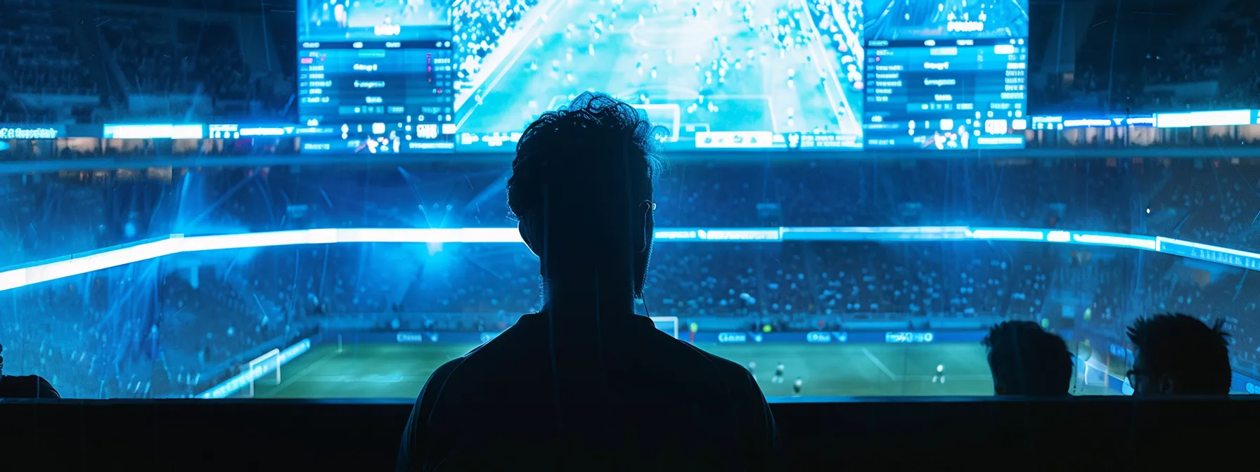 a person watching a live sports match on a crystal-clear screen, without any buffering interruptions, thanks to streamcobra4k's advanced streaming technology.