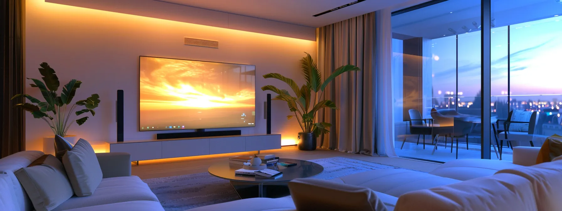 a sleek, modern living room setup featuring a large high-definition tv displaying vibrant, high-quality streaming content from streamcobra4k alongside outdated, glitchy screens from other iptv services.