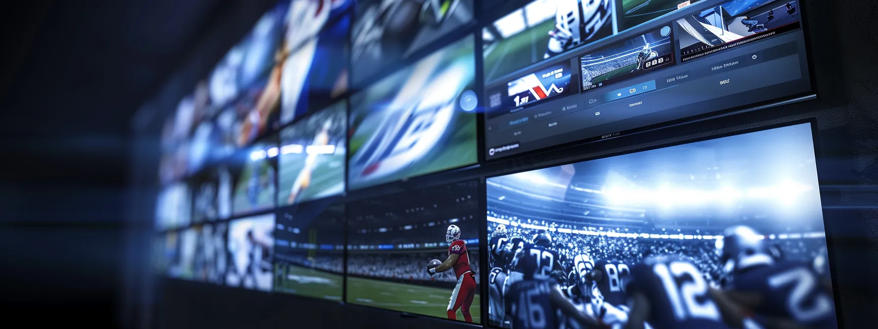 a sleek, modern tv screen displaying crystal-clear images of live sports coverage with personalized channel categories and dvr functionality in use.